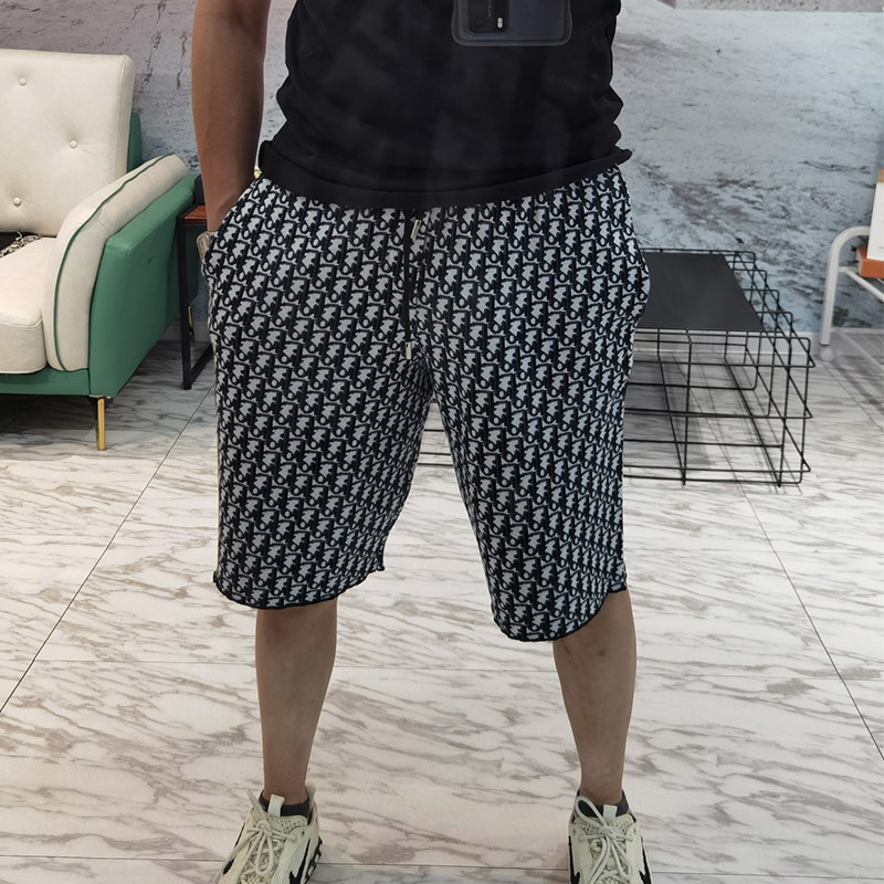 Jacquard d Knitted Sports Shorts Men's and Women's Fashion Brand Casual Capris Beach Pants, White;black
Jacquard d Knitted Sports Shorts Men's and Women's Fashion Brand Casual Capris Beach Pants, White;black