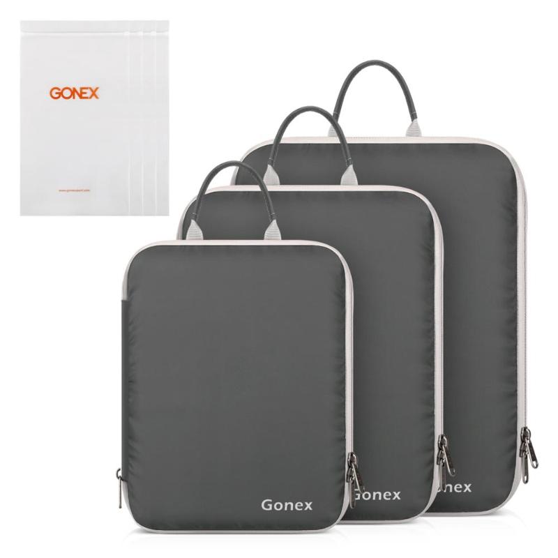 Storage Bags Gonex 3packs Soft Double Sided Compression Packing Cubes Set With 4 Reusable Suitcase Travel Luggage Organizer Bag
Storage Bags Gonex 3packs Soft Double Sided Compression Packing Cubes Set With 4 Reusable Suitcase Travel Luggage Organizer Bag