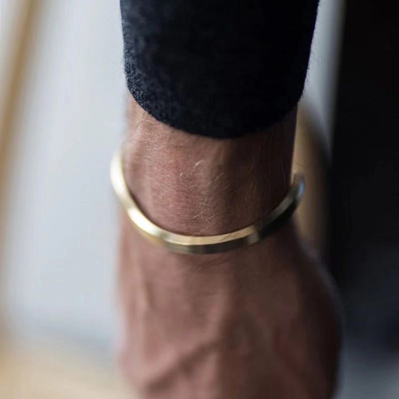 Fashion Cuff Bracelets Bangles Men Women Stainless Steel Gold width 6mm Bangle Bracelet Pulseras Luxury Jewelry