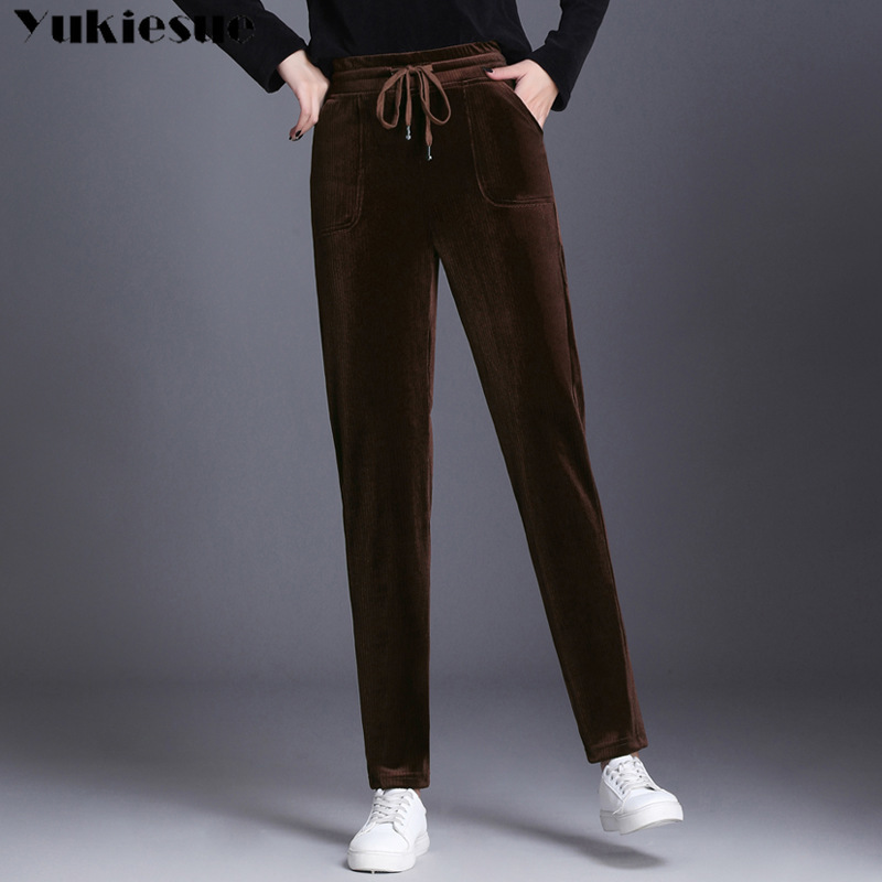 Corduroy Vintage Autumn Winter Blue Trousers Women High Elastic Waist Casual Pants Ladies Black Harem Long -6XL 210518
Corduroy Vintage Autumn Winter Blue Trousers Women High Elastic Waist Casual Pants Ladies Black Harem Long -6XL 210518