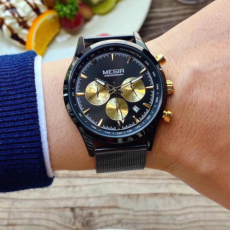Wristwatches MEGIR Top Brand Men's Business Watches Stainless Steel Wrist Watch Men Waterproof Casual Quartz 2021 Relogio Masculino, Blackgold
Wristwatches MEGIR Top Brand Men's Business Watches Stainless Steel Wrist Watch Men Waterproof Casual Quartz 2021 Relogio Masculino, Blackgold