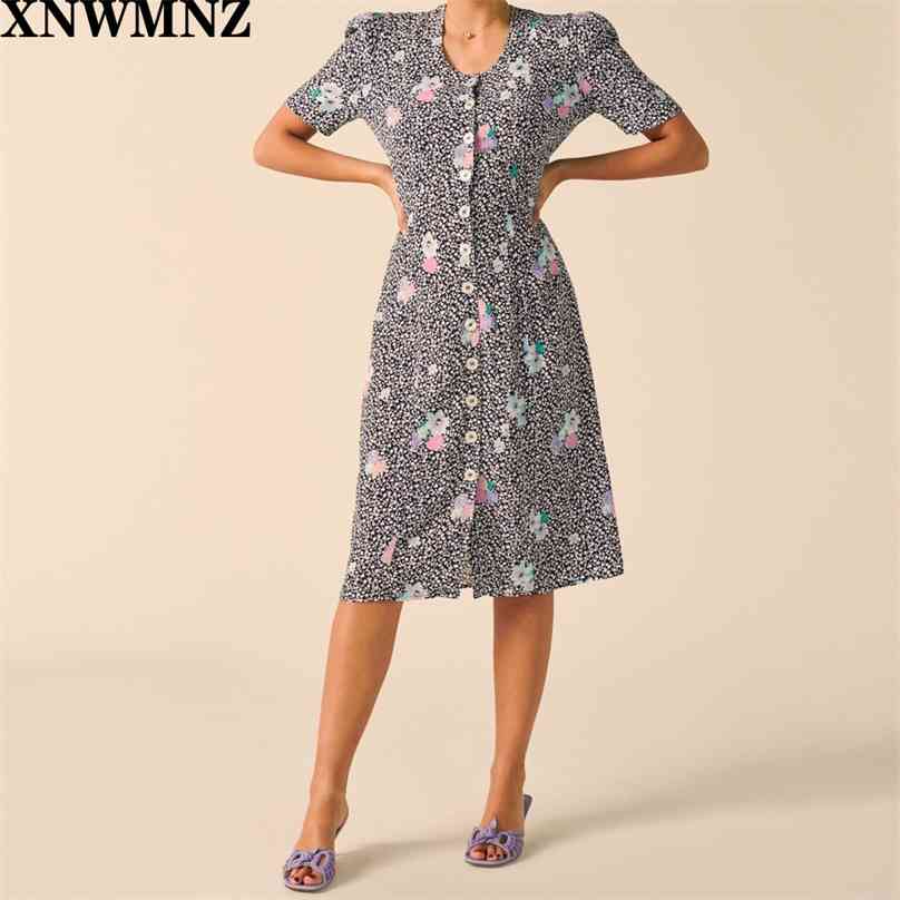 Elegant Center Buttons Midi dress Women France Floral Print Chiffon Dress O Neck Party Dresses Vintage Vestidos robe 210520, Multi
Elegant Center Buttons Midi dress Women France Floral Print Chiffon Dress O Neck Party Dresses Vintage Vestidos robe 210520, Multi