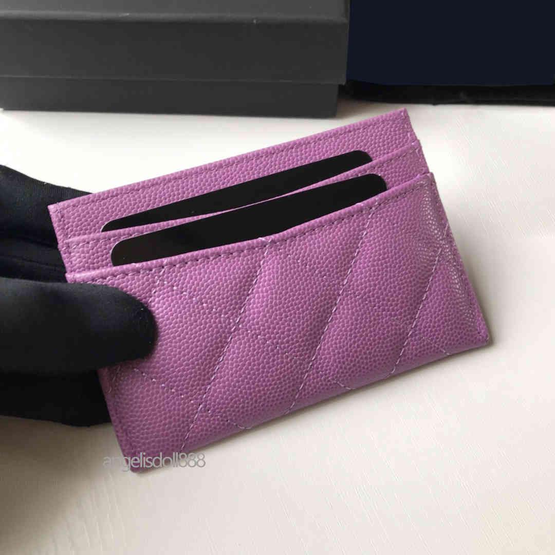 Womens Credit Card Holder purple calfskin caviar mini Wallets diamond genuine leather coin purse top quality quilted wallet, Box
Womens Credit Card Holder purple calfskin caviar mini Wallets diamond genuine leather coin purse top quality quilted wallet, Box