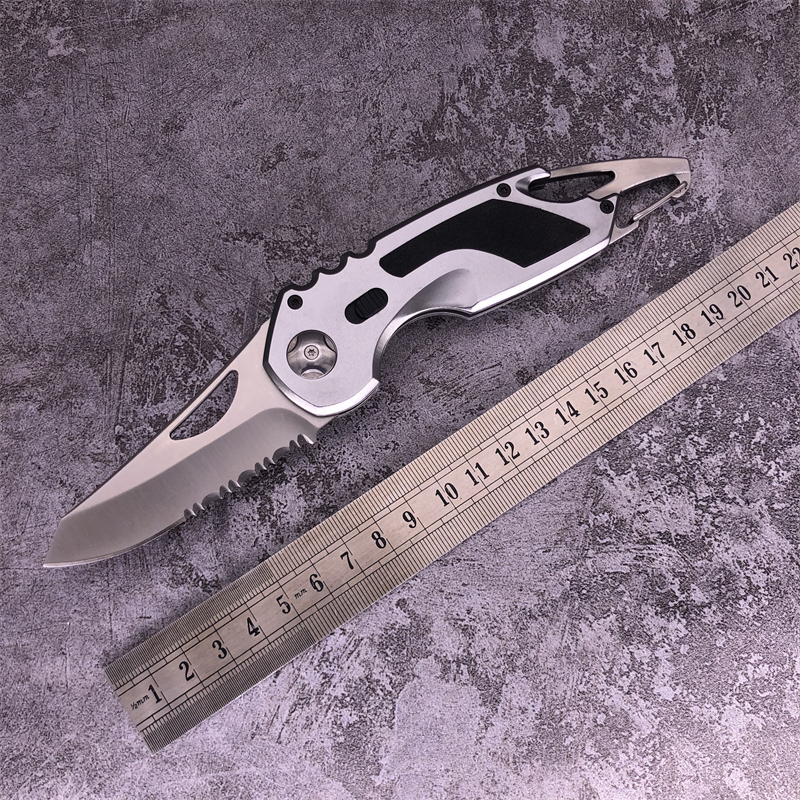 GB 3013 Multifunctional folding knife Semi-automatic 8Cr13Move blade with serrated Aluminum handle bottle opener outdoor camping hunting EDC tools
GB 3013 Multifunctional folding knife Semi-automatic 8Cr13Move blade with serrated Aluminum handle bottle opener outdoor camping hunting EDC tools