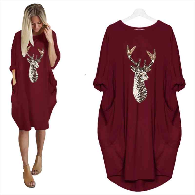 red elk print christmas elegant women dress long sleeve party loose pocket femme plus size clothing 2022 robe, Black;gray
red elk print christmas elegant women dress long sleeve party loose pocket femme plus size clothing 2022 robe, Black;gray
