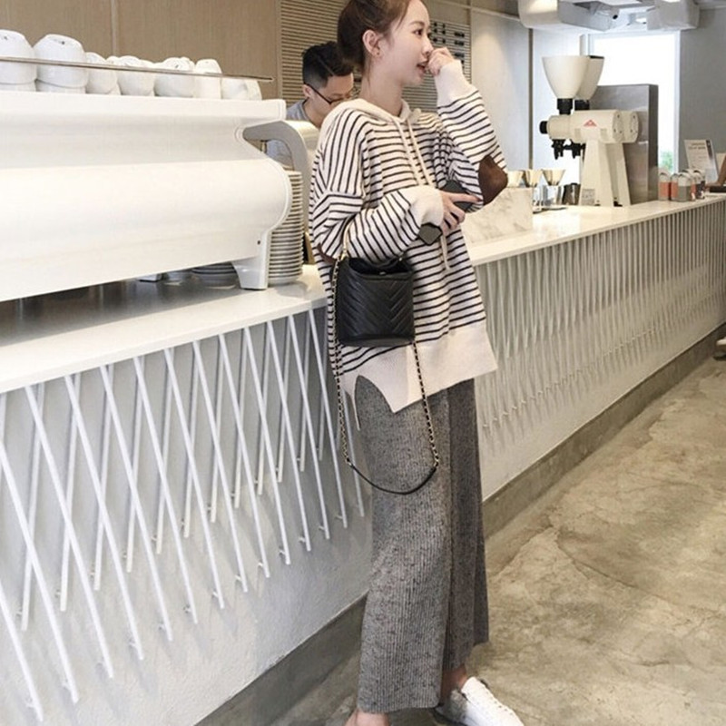 Autumn Knitted Sets Women Round Neck Striped Long Sleeve Top + High Waist Slim Wide Leg Pants Suits Women's Two Piece 210525, Suit
Autumn Knitted Sets Women Round Neck Striped Long Sleeve Top + High Waist Slim Wide Leg Pants Suits Women's Two Piece 210525, Suit