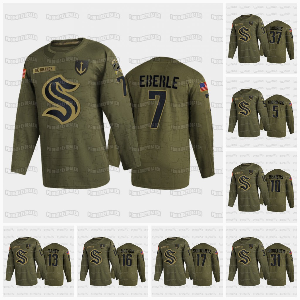 Yanni Gourde Seattle Kraken 2021 Veterans Day Jersey Mark Giordano Brandon Tanev Philipp Grubauer Eberle Larsson Colin Blackwell Jeremy Lauzon Jaden Schwartz, Womens s-2xl
Yanni Gourde Seattle Kraken 2021 Veterans Day Jersey Mark Giordano Brandon Tanev Philipp Grubauer Eberle Larsson Colin Blackwell Jeremy Lauzon Jaden Schwartz, Womens s-2xl