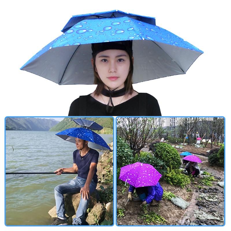 Outdoor Hats Portable Foldable Rain Umbrella Hat Pesca Sun Shade Waterproof Camping Fishing Headwear Cap Beach Head UV Protect 
Outdoor Hats Portable Foldable Rain Umbrella Hat Pesca Sun Shade Waterproof Camping Fishing Headwear Cap Beach Head UV Protect