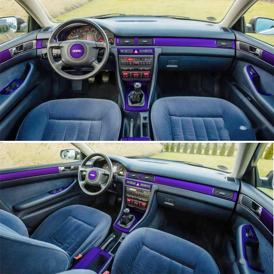 Car-Styling 3D 5D Carbon Fiber Car Interior Center Console Color Change Molding Sticker Decals For Audi a6 C5 1997-2004