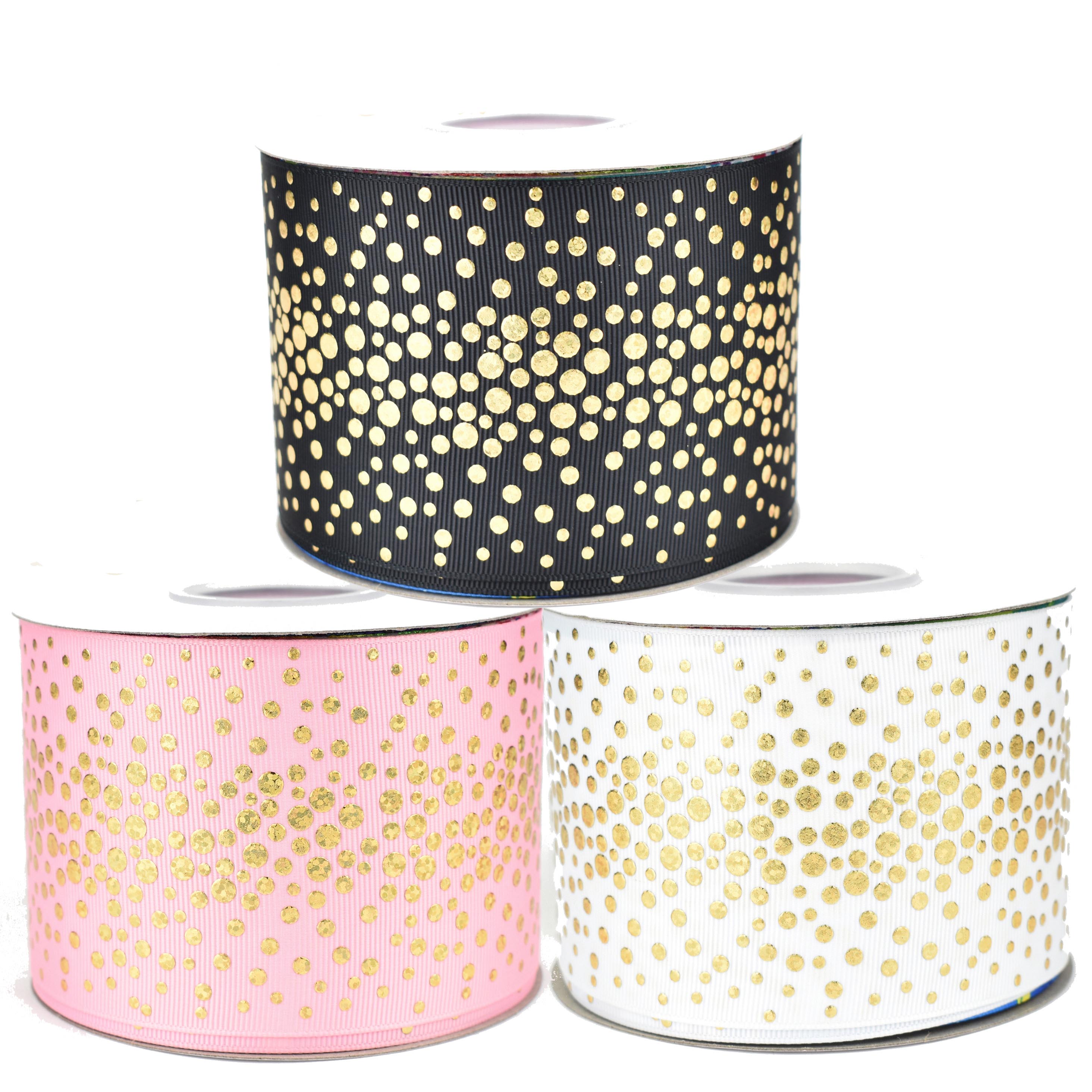 50yards 75mm Hologram Gold Foil Random Dots Grosgrain Ribbon For DIY Accessories Welcome Custom Printed
50yards 75mm Hologram Gold Foil Random Dots Grosgrain Ribbon For DIY Accessories Welcome Custom Printed