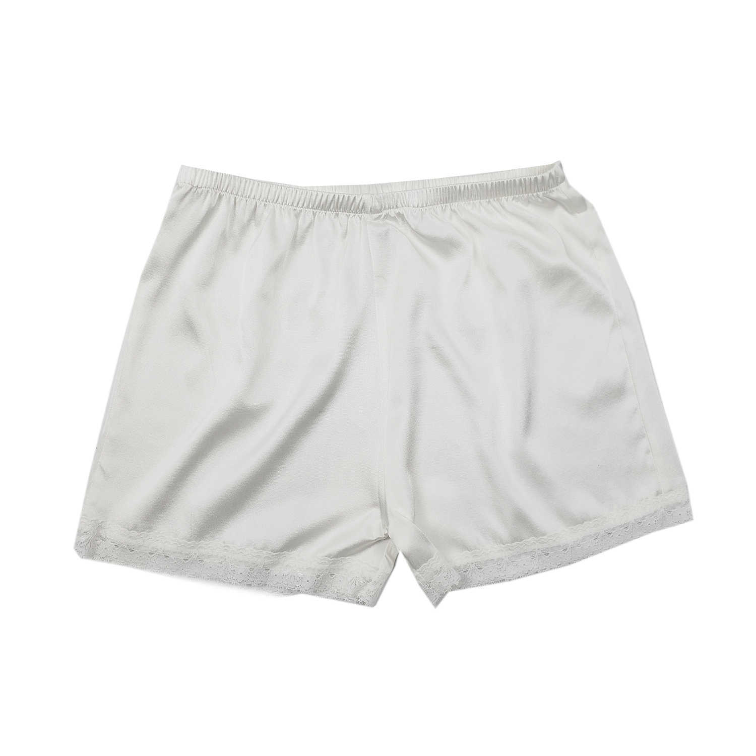 SuyaDream Woman Silk Shorts Black 100%Natural Silk Lace Shorts Summer 210611