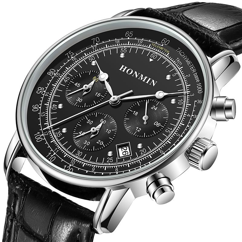 Wristwatches HONMIN Selling Style Fashion Leisure Six Pin Multifunctional Business Watch Waterproof With Gift Box, White
Wristwatches HONMIN Selling Style Fashion Leisure Six Pin Multifunctional Business Watch Waterproof With Gift Box, White