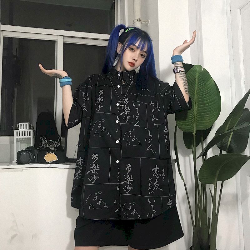 NiceMix Chinese Character shirts women blouses gothic black letter shirt clothes vintage summer tops shirt plus size couple
NiceMix Chinese Character shirts women blouses gothic black letter shirt clothes vintage summer tops shirt plus size couple