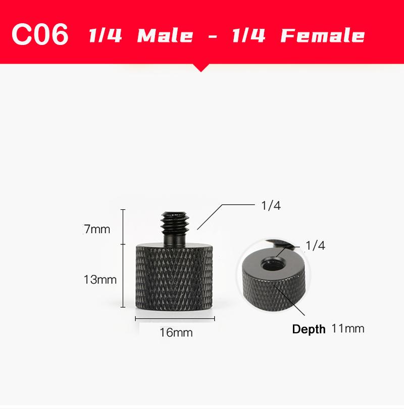1/4" Male To 1/4",3/8",M6,M8,M10 Female Metal Adapter Screws For Tripod Magic Arm Camera DSLR Pography Studio Accessories Lighting
1/4" Male To 1/4",3/8",M6,M8,M10 Female Metal Adapter Screws For Tripod Magic Arm Camera DSLR Pography Studio Accessories Lighting
