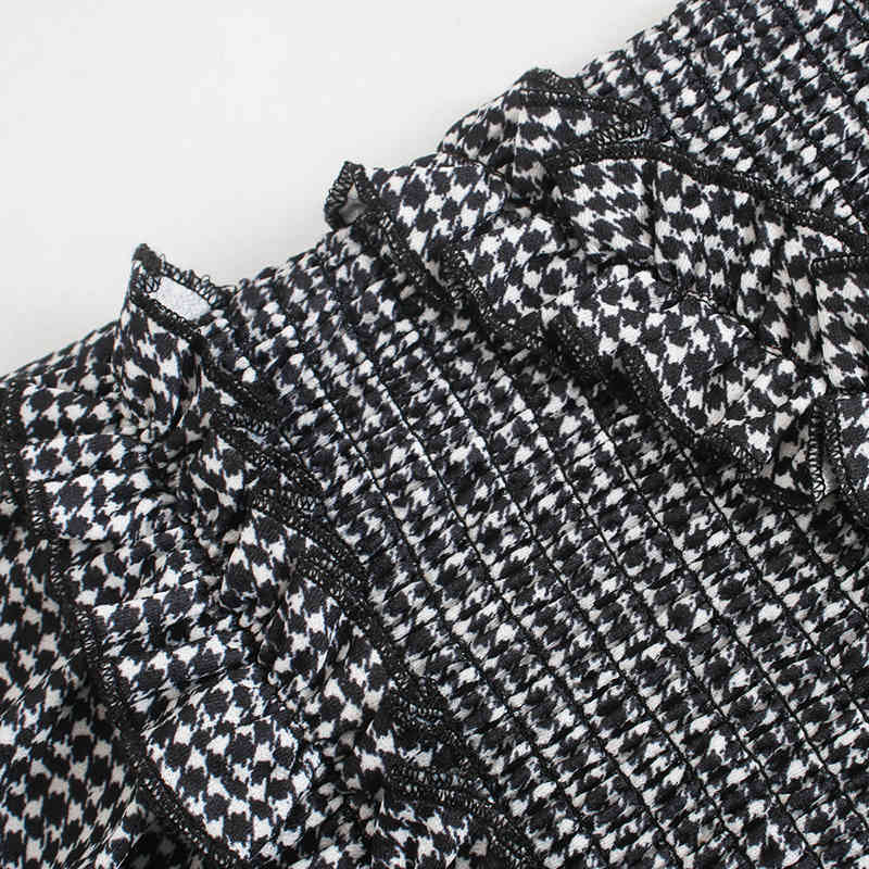 Fashion Printed Midi Dress Women O Neck Vintage Ruffles Summer Sleeveless Ladies A Line Party es Robe Femme 210515