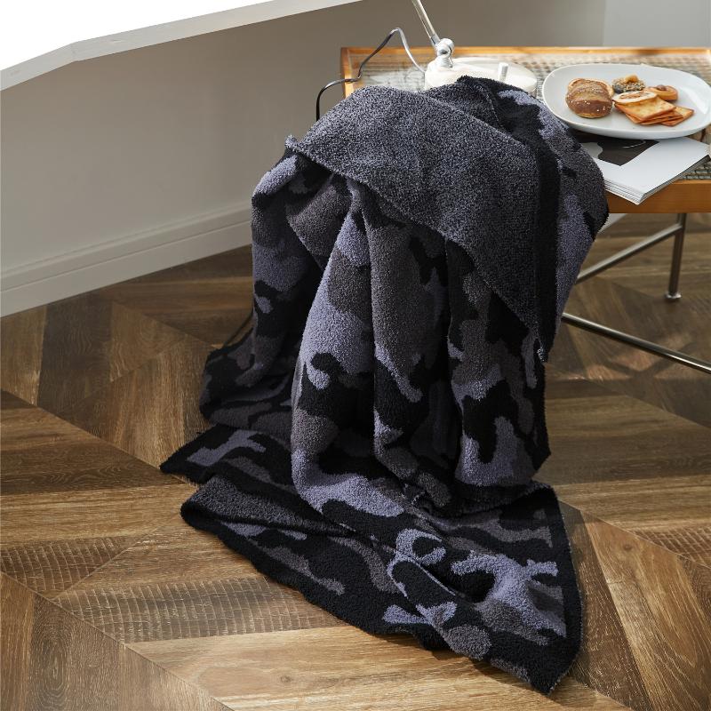 130x160cm Camouflage Knitted Throw Blanket Cozy Microfiber Delicate Crochet Wearable Fluffy Office Sofa Bed Fleece Plaid Blankets