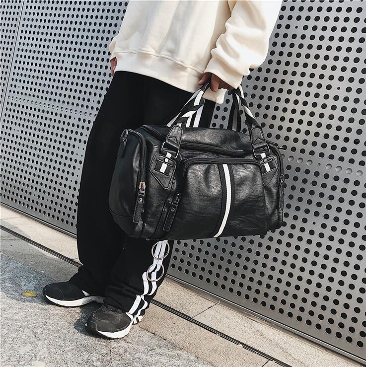 Factory wholesale men bag outdoor sports fitness and leisure handbags large horizontal multifunctional leather travel bags street trend striped handbag, Black
Factory wholesale men bag outdoor sports fitness and leisure handbags large horizontal multifunctional leather travel bags street trend striped handbag, Black