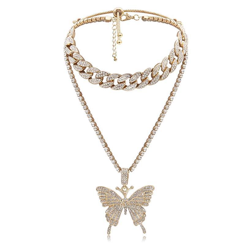 Chokers Fashion Women Butterfly Pendant Necklace Charm Bling Gold Color Double Layer Choker Jewelry Necklaces For, Golden;silver
Chokers Fashion Women Butterfly Pendant Necklace Charm Bling Gold Color Double Layer Choker Jewelry Necklaces For, Golden;silver