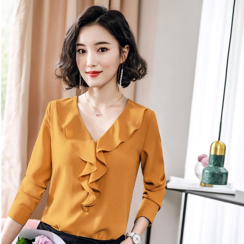 Women' Blouses & Shirts Novelty Gold Women Long Sleeve And V-neck 2021 Spring Autumn Office Ladies OL Styles Blouse Female Tops Clothes, Red
Women' Blouses & Shirts Novelty Gold Women Long Sleeve And V-neck 2021 Spring Autumn Office Ladies OL Styles Blouse Female Tops Clothes, Red