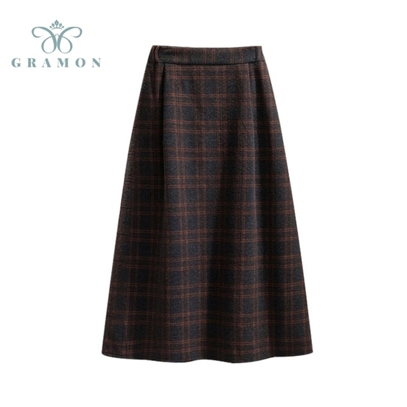 Long Skirts Autumn Winter Plue Size Korean Vintage Plaid Women's Fashion Casual Loose Black High Waisted Midi Femme 211109, Red plaid
Long Skirts Autumn Winter Plue Size Korean Vintage Plaid Women's Fashion Casual Loose Black High Waisted Midi Femme 211109, Red plaid