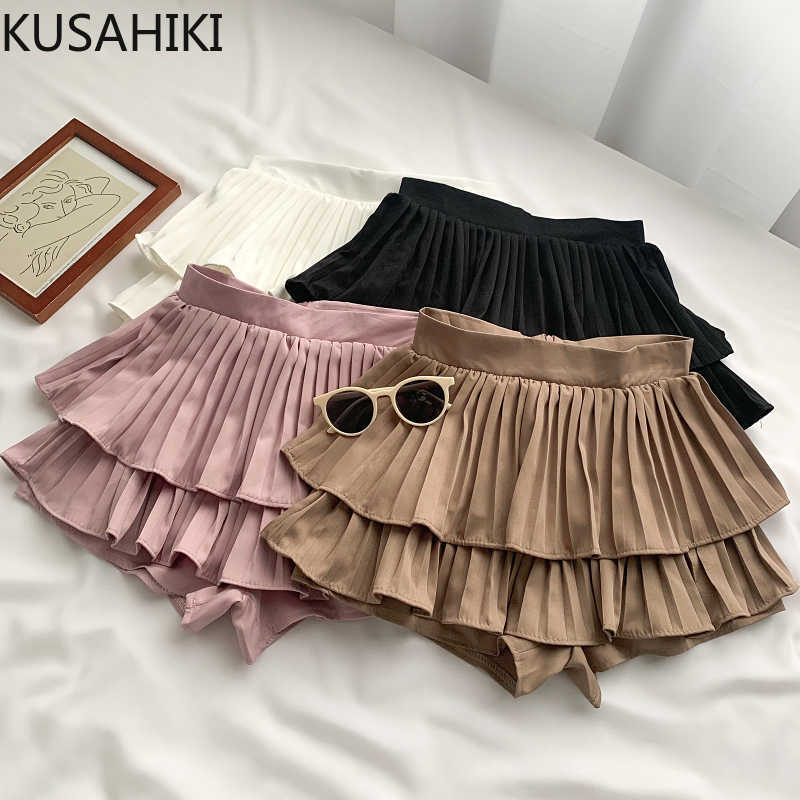 Woman Shorts Korean Pleated Double Ruffle Bottoms Causal High Wiast Sweet Sexy Short Feminimos 6G188 210603, Khaki
Woman Shorts Korean Pleated Double Ruffle Bottoms Causal High Wiast Sweet Sexy Short Feminimos 6G188 210603, Khaki