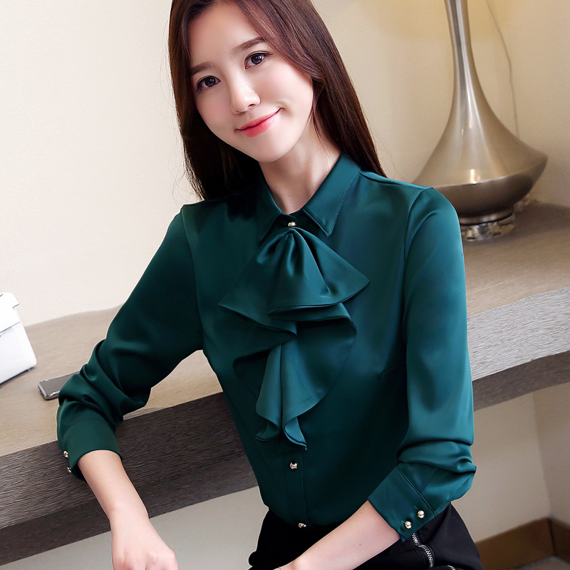 Fashion Womens Tops and Blouses Plus Size Chiffon Blouse Spring Office Shirt Long Sleeve Shirts 2030 210518