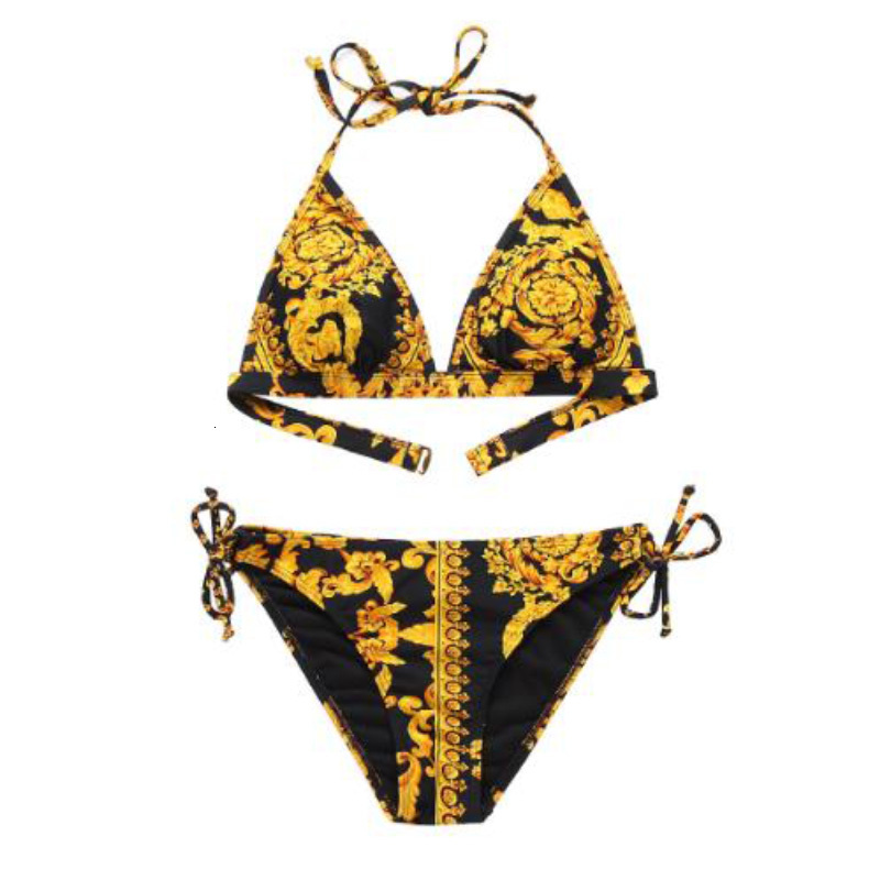 Women Two-Piece One-piece Swimsuit Outfits The Classic Fashion Pattern Designer Sexy Bikini Pop Print Lady, Yellow
Women Two-Piece One-piece Swimsuit Outfits The Classic Fashion Pattern Designer Sexy Bikini Pop Print Lady, Yellow