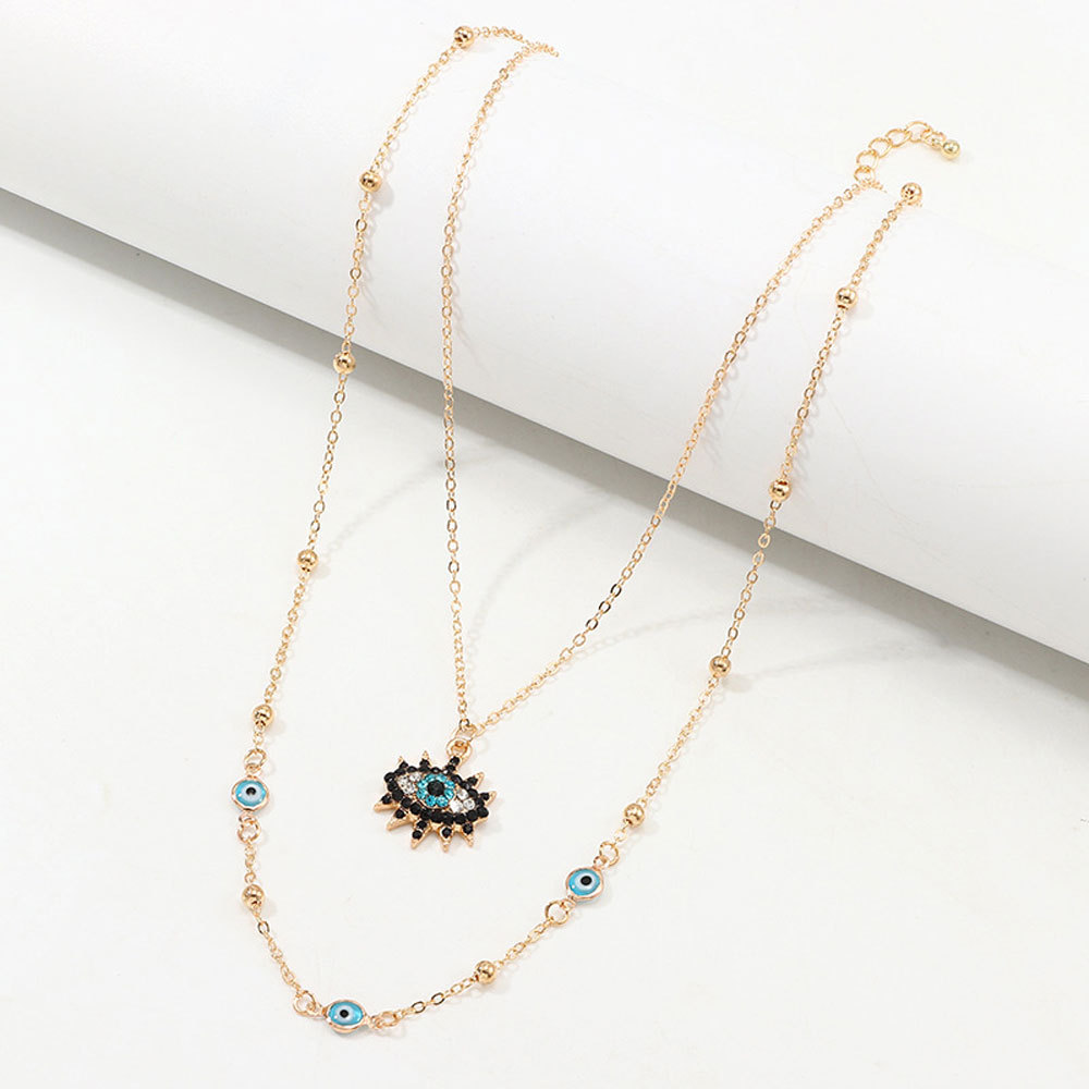 Double Layers Blue Evil Eyes Pendant Necklace Rhinestone Boho Luck Necklae jewelry for Women Gifts
Double Layers Blue Evil Eyes Pendant Necklace Rhinestone Boho Luck Necklae jewelry for Women Gifts