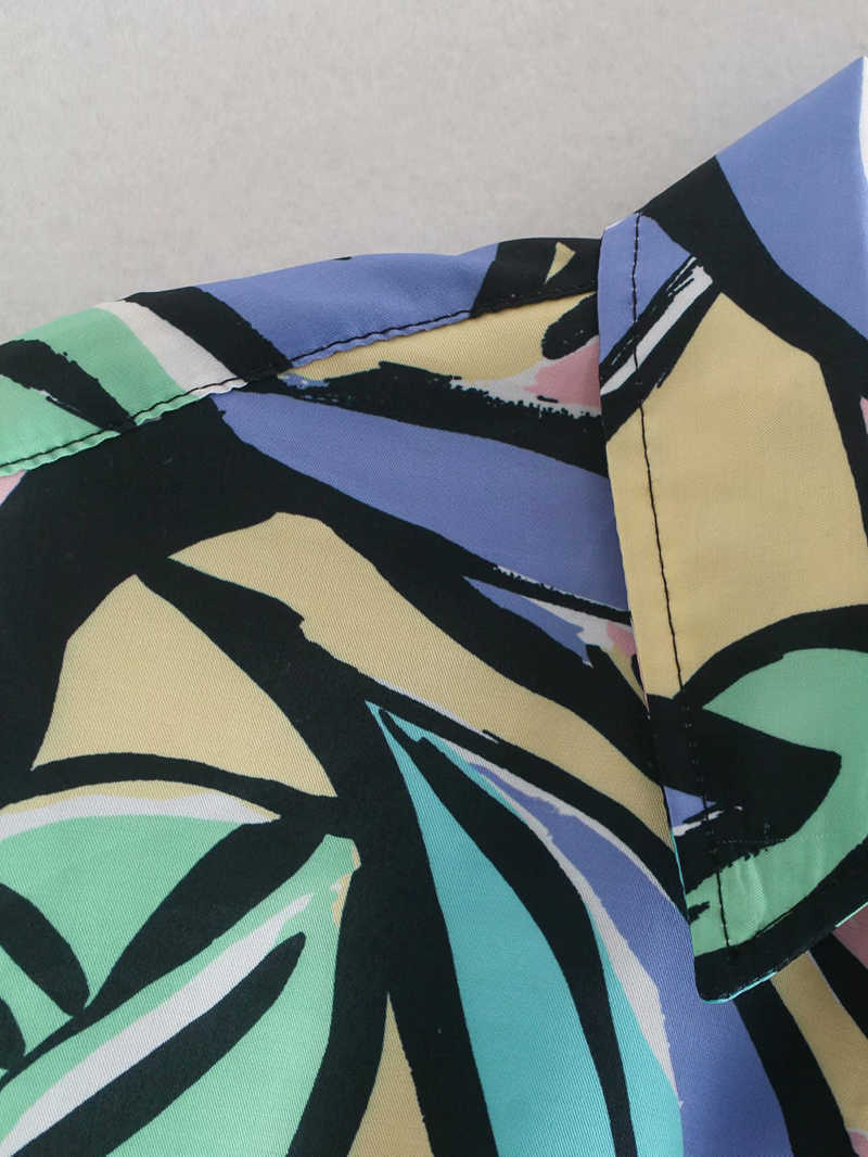 Vintage Women Stylish Boho Shirts Summer Fashion Ladies Chic Tops Streetwear Female Beach Short Casual 210527