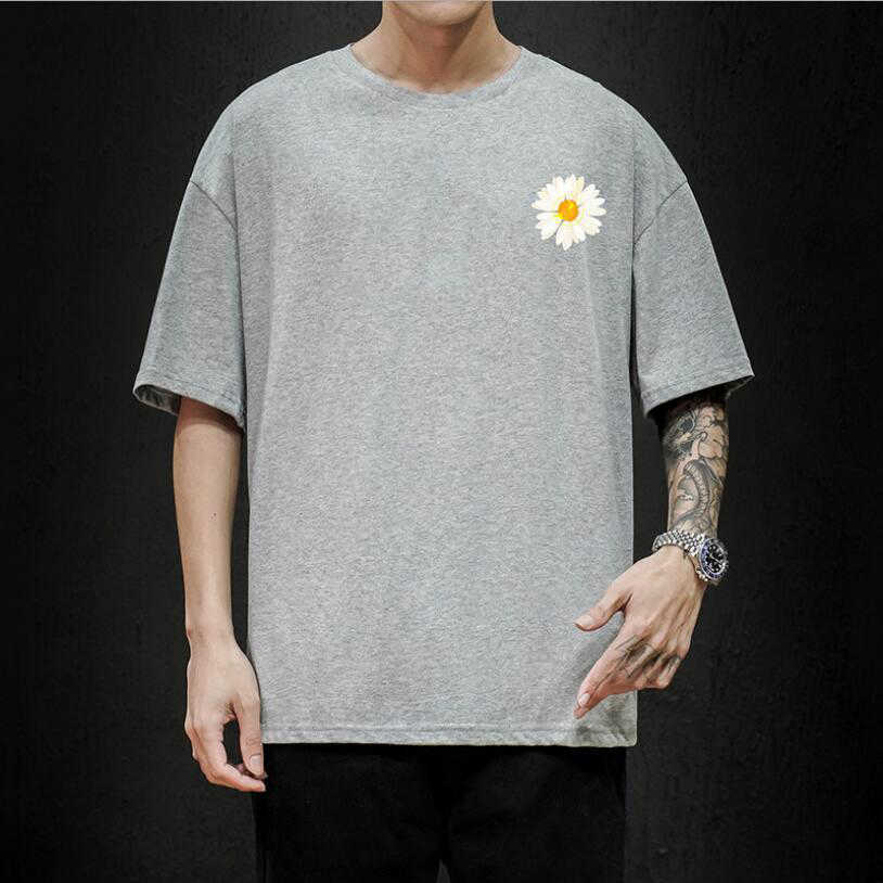 LIFENWENNA Casual T Shirts Summer Flower Print Top Tees Mens Hip Hop Short Sleeve Streetwear Fashion Harajuku Male Tshirt 210629