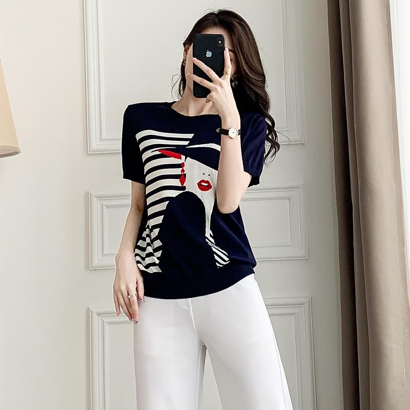 Women's Sweaters High Street Knitted Pullovers Women 2021 Summer Ice Silk Short Sleeve Loose Jacquard Thin Pull Femme Knit Tops, White;black
Women's Sweaters High Street Knitted Pullovers Women 2021 Summer Ice Silk Short Sleeve Loose Jacquard Thin Pull Femme Knit Tops, White;black