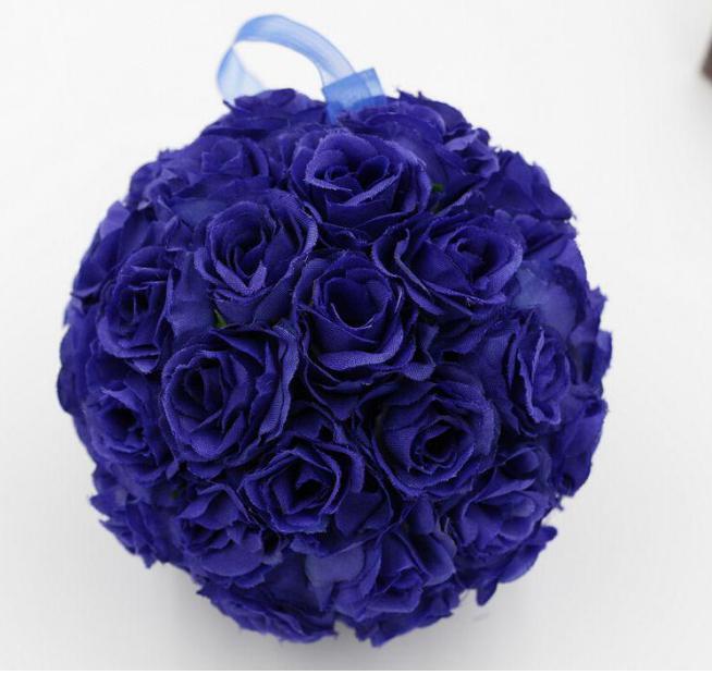 2021 10 Pcs Royal Blue 5inch Rose Flower Kissing Ball Wedding Flowers Decoration