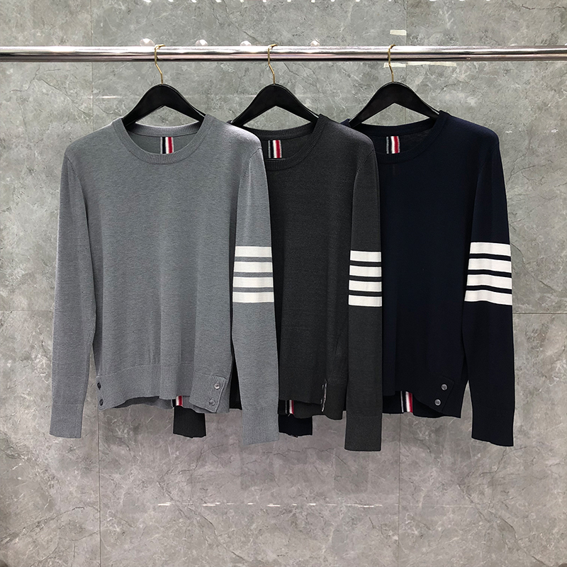 TB THOM Sweater Men Women Autumn Winter Fashion Brand Pullovers Clothing Fine Jersey Stitch 4-Bar Center Back Stripe Crew Neck Lady Street K, White;black
TB THOM Sweater Men Women Autumn Winter Fashion Brand Pullovers Clothing Fine Jersey Stitch 4-Bar Center Back Stripe Crew Neck Lady Street K, White;black