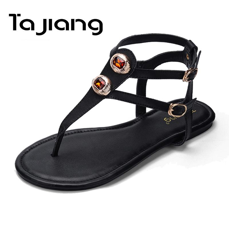 Ta Jiang Genuine Cow Leather Crystals Women Dress Sandals Summer Shoes Woman Gladiator Ladies Girls Beach Flat, Black
Ta Jiang Genuine Cow Leather Crystals Women Dress Sandals Summer Shoes Woman Gladiator Ladies Girls Beach Flat, Black