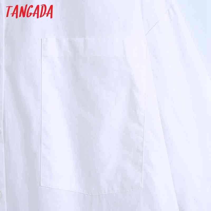 Women Basic White Shirts Long Sleeve Solid Elegant Office Ladies Work Wear Blouses 6Z69 210416