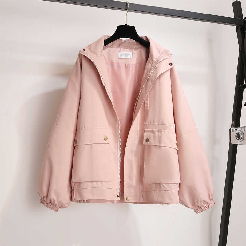 Winter jacket solid color punk Harajuku long sleeve large size loose Vintage female ins couple cargo hooded pocket 210608, Pink
Winter jacket solid color punk Harajuku long sleeve large size loose Vintage female ins couple cargo hooded pocket 210608, Pink