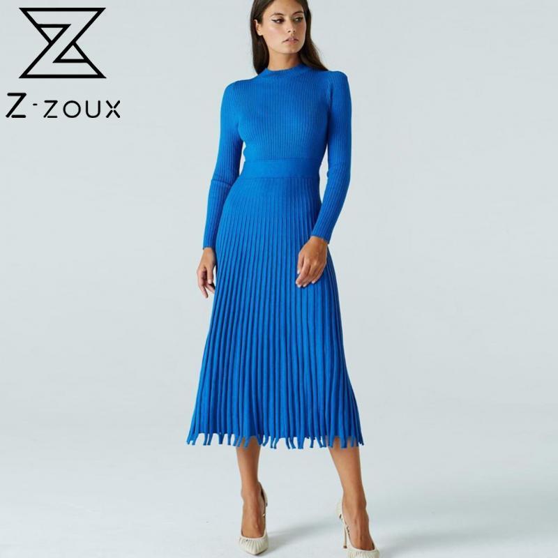 Women Dress Long Sleeve Knitting Pleated Dresses Pink Blue Red Plus Size Vintage Autumn Winter 210524, Rose red
Women Dress Long Sleeve Knitting Pleated Dresses Pink Blue Red Plus Size Vintage Autumn Winter 210524, Rose red