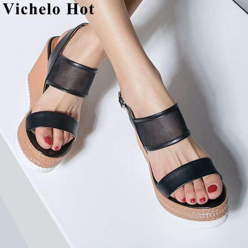 Vichelo European Style Wedges Waterproof Peep Round Toe Buckle Strap Super High Heels Women Sandals Gladiator Shoes L6f9, Black
Vichelo European Style Wedges Waterproof Peep Round Toe Buckle Strap Super High Heels Women Sandals Gladiator Shoes L6f9, Black