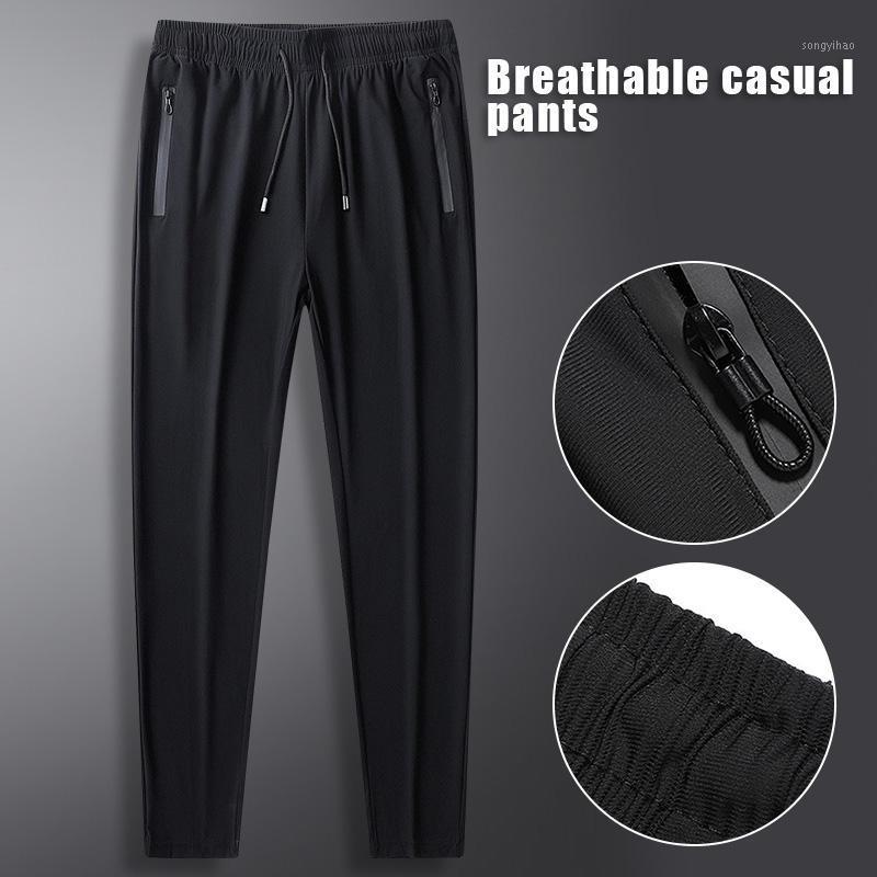 Men's Pants Ice Cool Breathable With Zipper Side Pocket Drawstring Waist Elastic Jogger Sweatpants HSJ88, As pic
Men's Pants Ice Cool Breathable With Zipper Side Pocket Drawstring Waist Elastic Jogger Sweatpants HSJ88, As pic