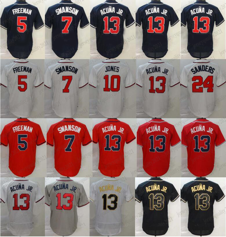 Men Baseball 13 Ronald Acuna Jr Jersey 5 Freddie Freeman 7 Dansby Swanson 24 Deion Sanders 10 Chipper Jones Flexbase Cool Base Cooperstown, Blue;black
Men Baseball 13 Ronald Acuna Jr Jersey 5 Freddie Freeman 7 Dansby Swanson 24 Deion Sanders 10 Chipper Jones Flexbase Cool Base Cooperstown, Blue;black