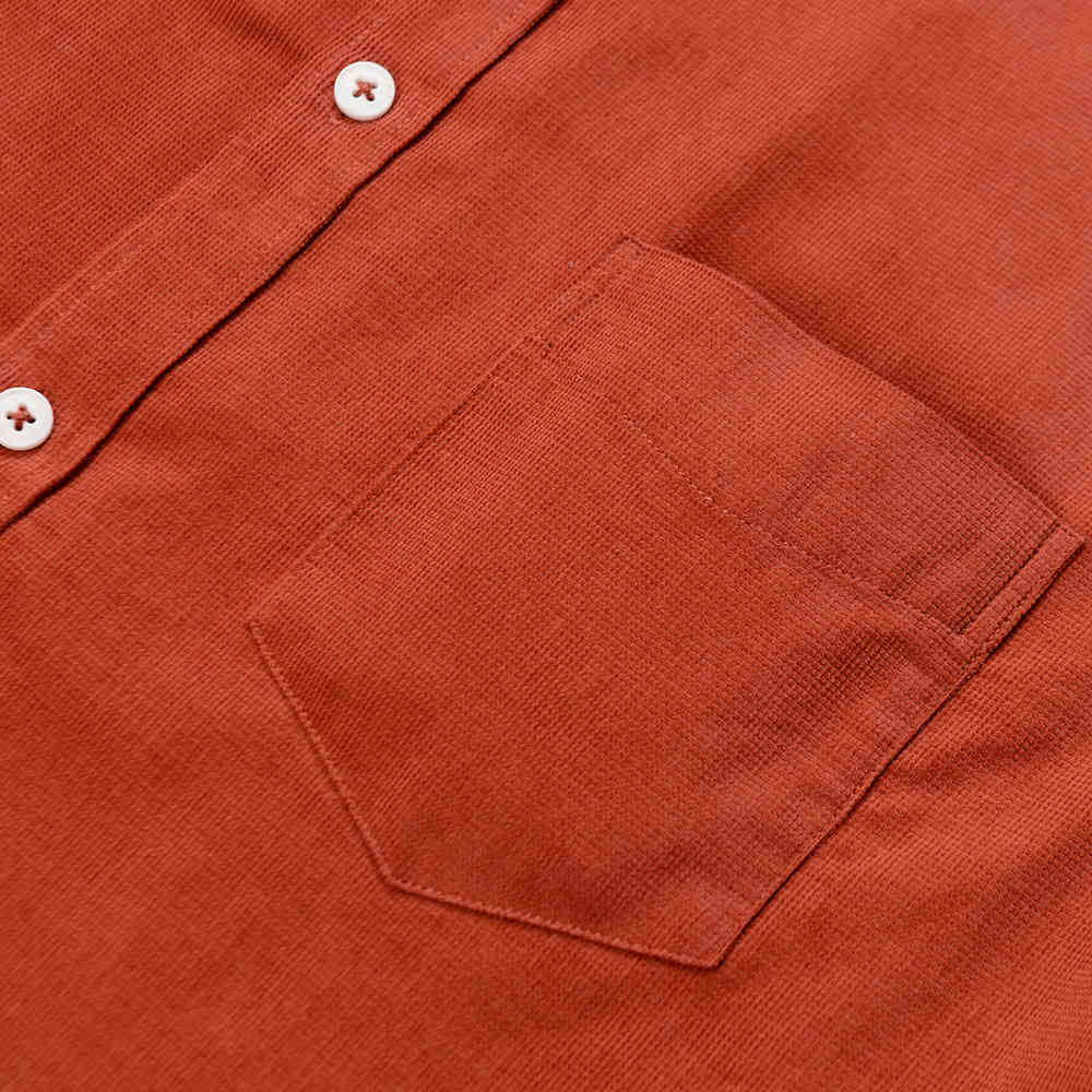 Casual Mens Corduroy Shirt Pure Cotton Long Sleeve Brown Thick Winter XXL Regular Fit New Model Male Button Down 210410