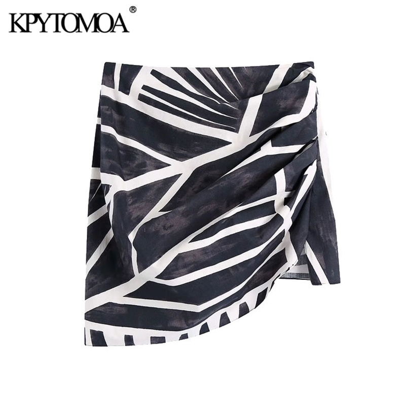 KPYTOMOA Women Chic Fashion Printed Draped Asymmetry Mini Skirt Vintage High Waist Side Zipper Female Skirts Mujer 210721, As picture
KPYTOMOA Women Chic Fashion Printed Draped Asymmetry Mini Skirt Vintage High Waist Side Zipper Female Skirts Mujer 210721, As picture
