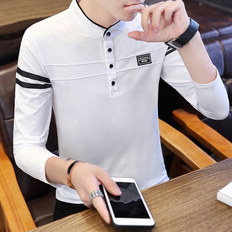 Xinjiang cotton non pilling men's long sleeve T-shirt Korean slim bottomed Polo fashion, 221 khaki
Xinjiang cotton non pilling men's long sleeve T-shirt Korean slim bottomed Polo fashion, 221 khaki