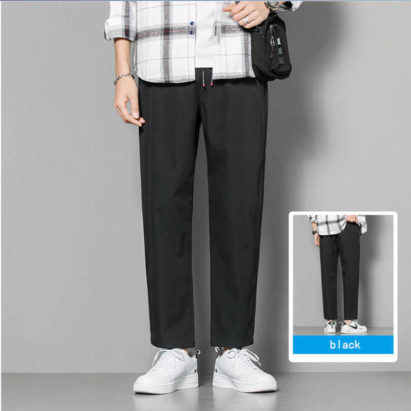 Capri Pants For Men Spring and Summer Casual Trousers Men's Loose fitting wide leg Trousers versatile Straight leg Pants Y0811
