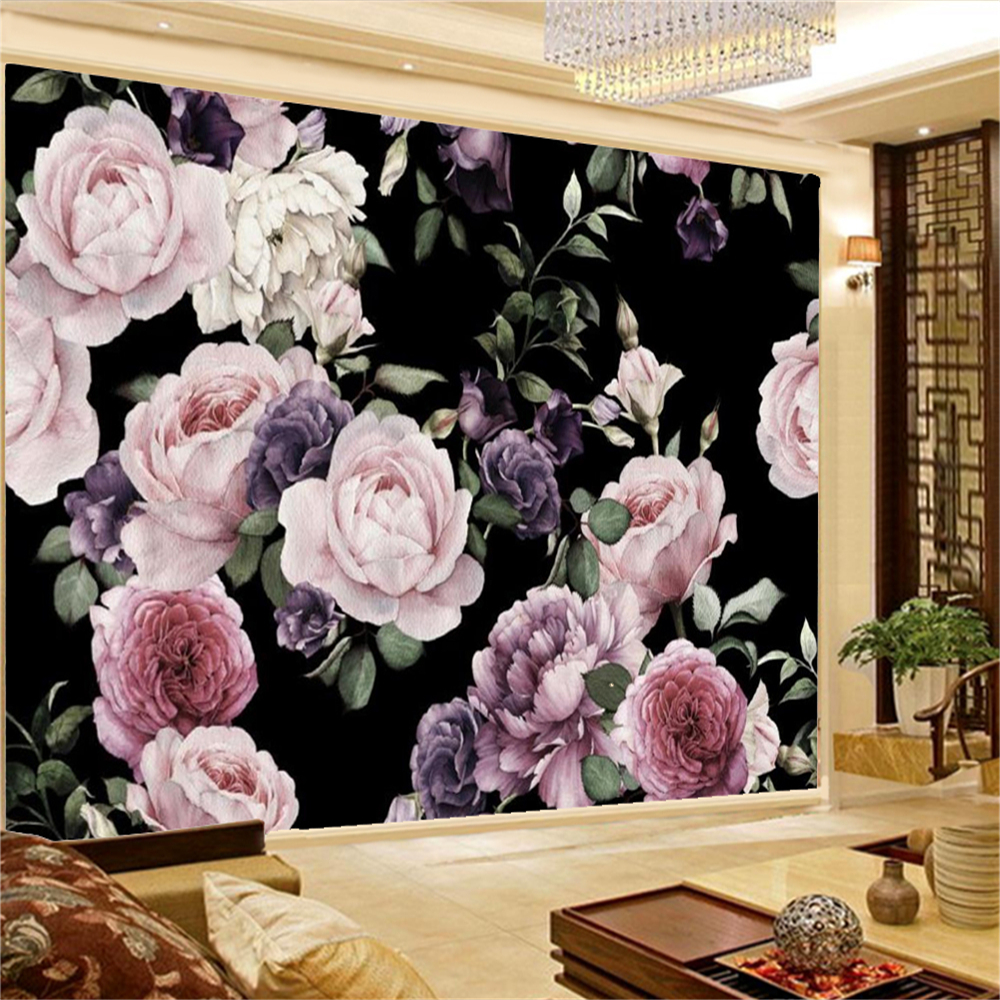 Romantic 3d Floral Wallpaper Flower Mural Modern Home Decor Painting Wallpapers Wall Papers