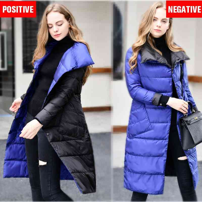 Women Double Sided Down Long Jacket Winter Turtleneck White Blue Duck Coat Breasted Warm Parkas Snow Outwear 210603, Zq plaid
Women Double Sided Down Long Jacket Winter Turtleneck White Blue Duck Coat Breasted Warm Parkas Snow Outwear 210603, Zq plaid