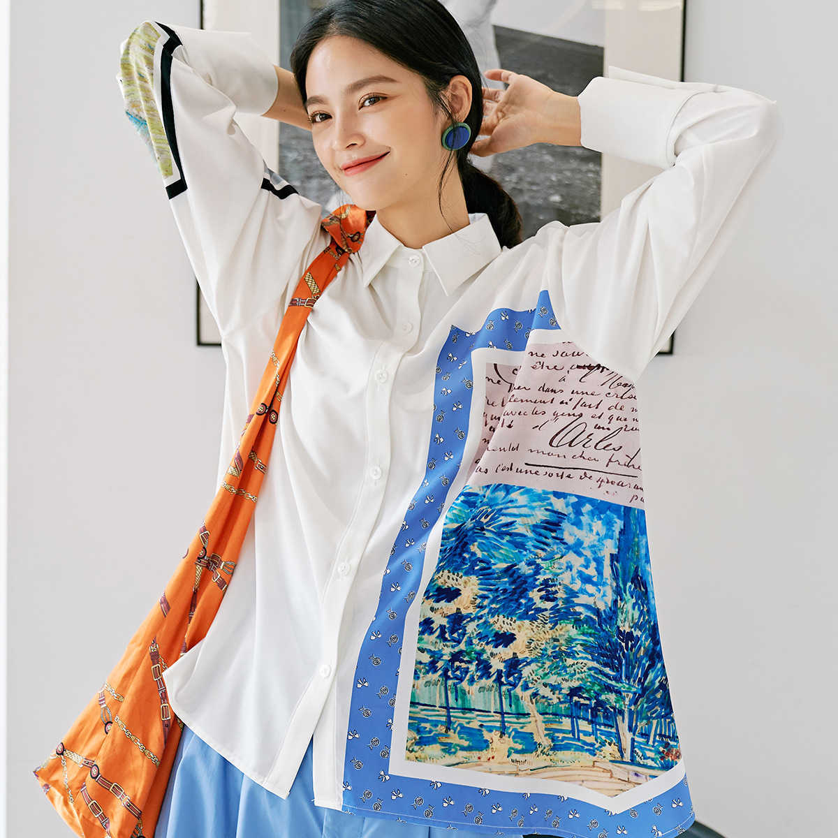 Women' Shirt with Turn-down Collar Printed In The Spring and Autumn of fashion Plus Size Streetwear Blouse 210615, White
Women' Shirt with Turn-down Collar Printed In The Spring and Autumn of fashion Plus Size Streetwear Blouse 210615, White