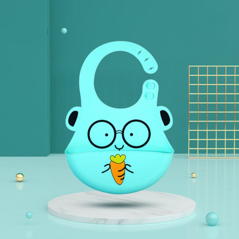 Baby Silicone Bib Infant Cartoon Waterproof Bibs Children Silicone Bib Baby Saliva Rice Pocket Maternal Infant Products HHC69916581946