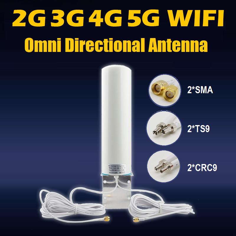 

3G 4G 5G WIFI 12dBi LTE Mimo Omni Directional Antenna SMA CRC9 TS9 Connector 700 2600Mhz for HUAWEI Router e3372 B315 B890 B310
