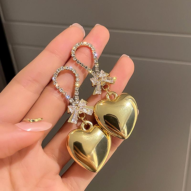 Dangle & Chandelier Trendy Fine 14K Real Gold Heart Shaped Love Drop Earrings For Women Korean Fashion Jewelry S925 Silver Needle Shiny
Dangle & Chandelier Trendy Fine 14K Real Gold Heart Shaped Love Drop Earrings For Women Korean Fashion Jewelry S925 Silver Needle Shiny